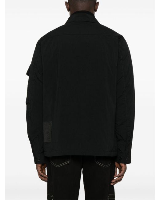 C P Company Black Shirt Jacket With Pockets for men
