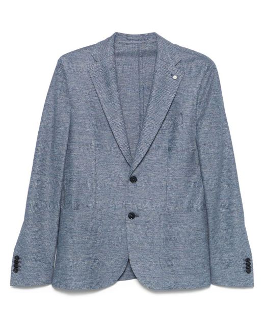 Luigi Bianchi Blue Linen Jacket for men