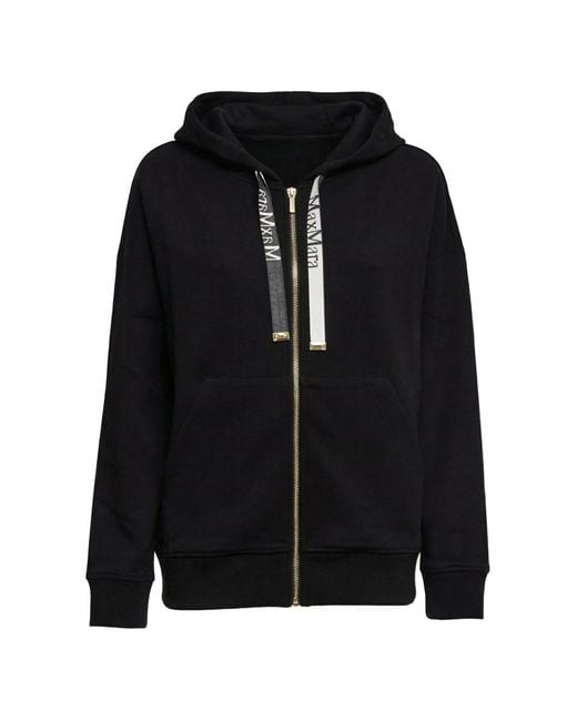 Max Mara Black Logo Cotton Hoodie