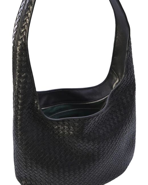 Bottega Veneta Black Barided Leather Shoulder Bag for men