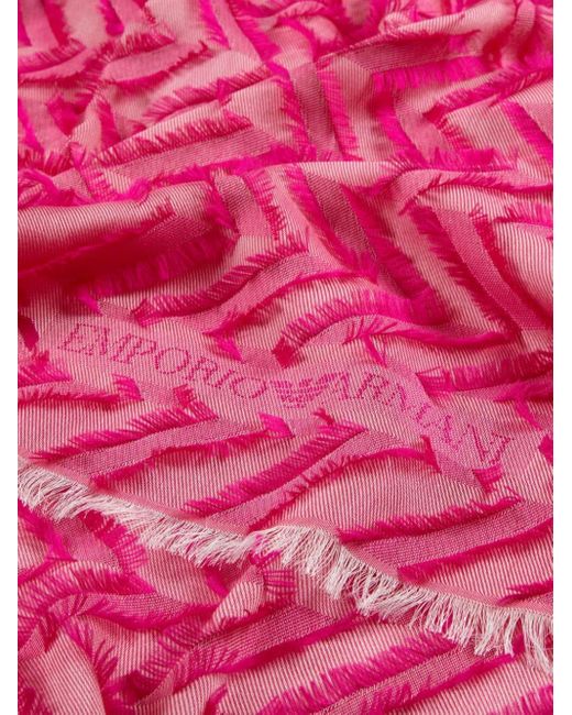 Stola con frange di Emporio Armani in Pink
