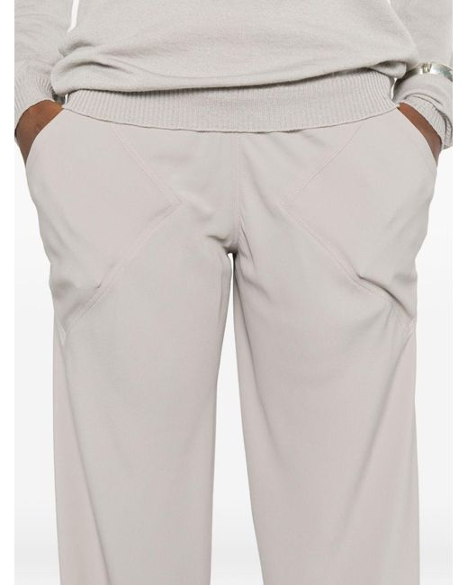 Rick Owens White Silk Blend Trousers