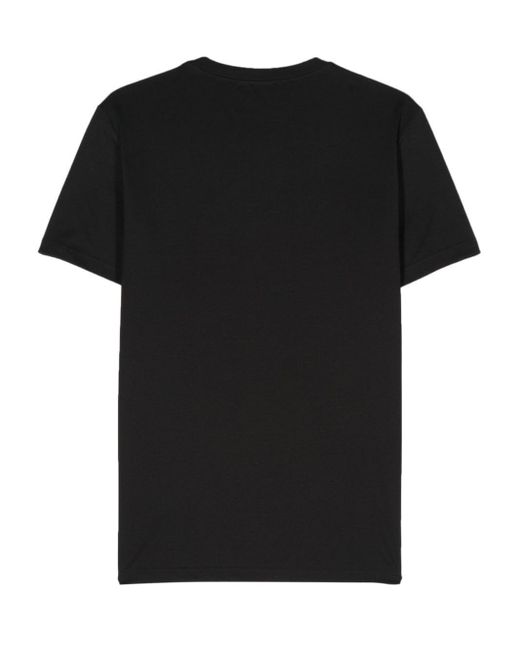 Dondup Black Logo-rubberised Cotton T-shirt for men