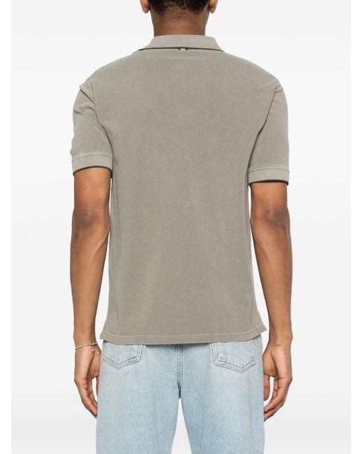 Herno Gray Logo Cotton Polo Shirt for men