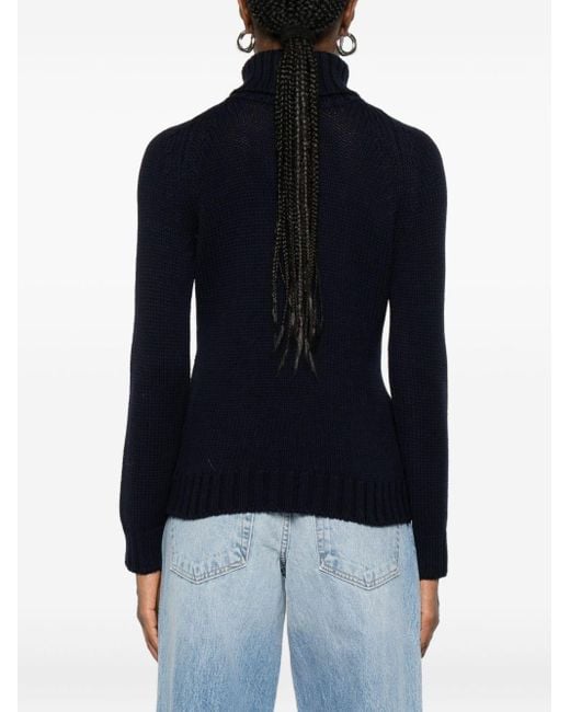 Base London Blue Wool Turtle-Neck Jumper