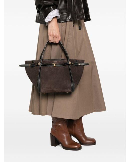Tod's Black T Timeless Small Leather Tote Bag