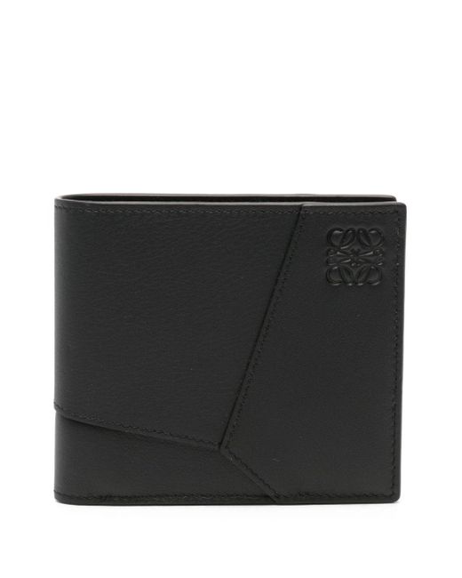 Loewe Black Puzzle Logo-embossed Leather Billfold Wallet for men