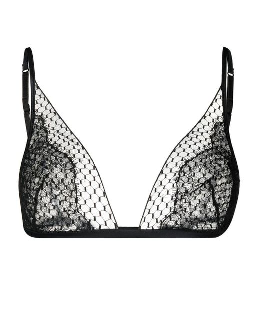 La Perla Lace Honeycomb Shadows Triangle Bra in Black | Lyst Canada