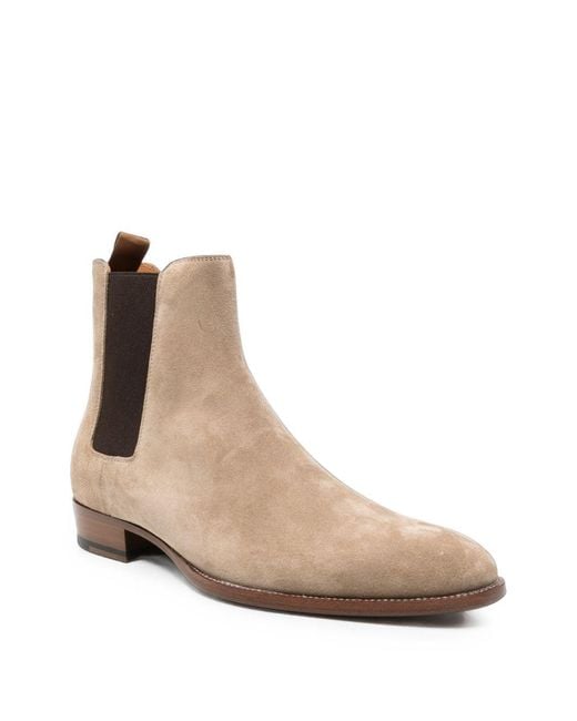 Saint Laurent Natural Wyatt Leather Boots for men
