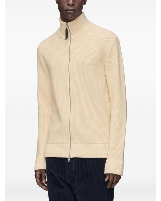 Maison Margiela Natural Wool Zipped Cardigan for men
