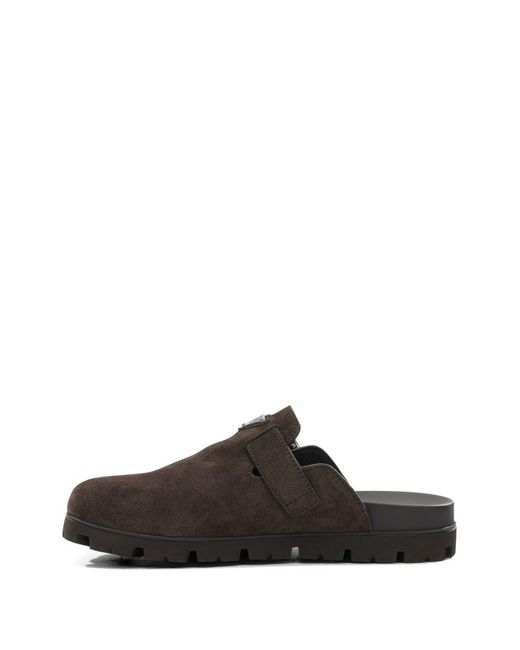 Prada Brown Suede Leather Slippers for men