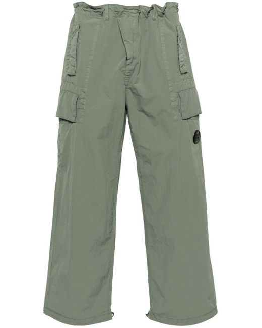 C P Company Green Nylon Oversized Cargo Trousers for men