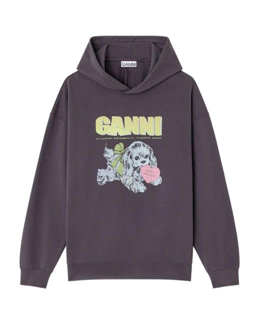 Ganni Purple Dark Puppy Hoodie