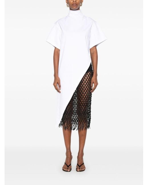 Alaïa White Cotton Asymmetric Top