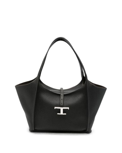 Tod's Black T-Timeless Small Leather Tote Bag