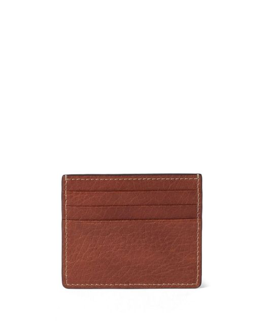 Brunello Cucinelli White Leather Credit Card Holder for men