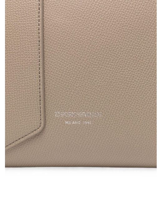 Emporio Armani Natural Medium Leather Tote Bag