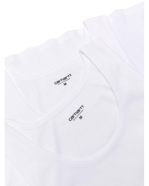 Carhartt White Fine-ribbed Tank Top (pack Of Two) for men