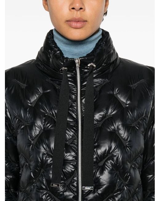 Herno Black Quilted Midi Down Jacket
