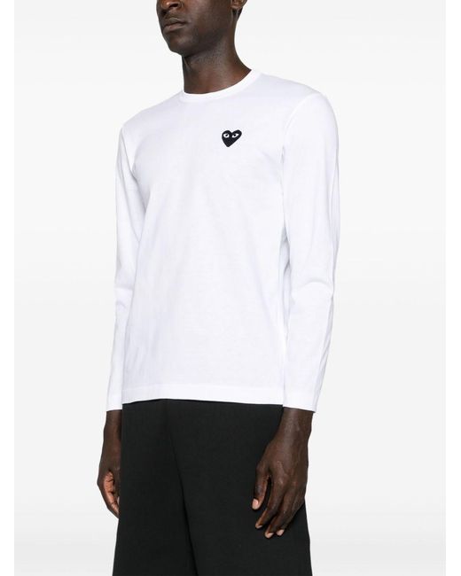 COMME DES GARÇONS PLAY White Cotton T-Shirt for men