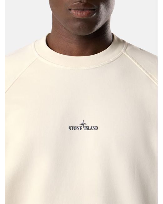 Stone Island White Crewneck Sweatshirt for men