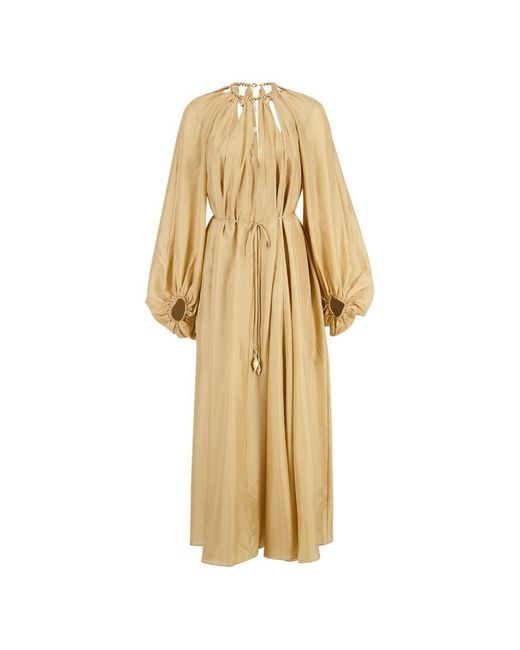 Zimmermann Metallic Mahon Silk Maxi Dress