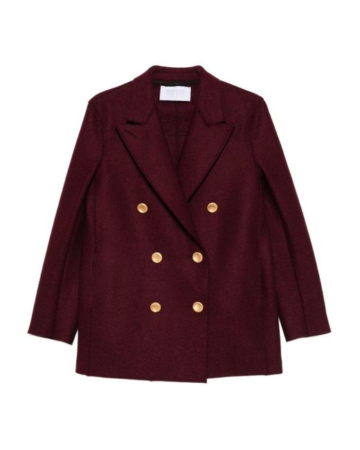 Harris Wharf London Red Wool Double-Breasted Coat