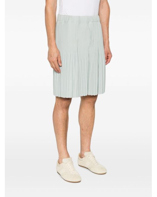 Homme Plissé Issey Miyake White Pleated Shorts for men