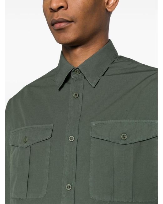 Emporio Armani Green Cotton Shirt for men