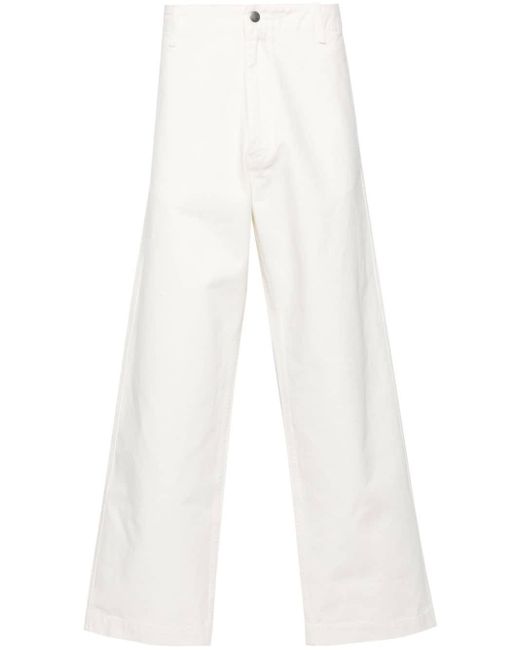 Emporio Armani White Organic Cotton Trousers for men