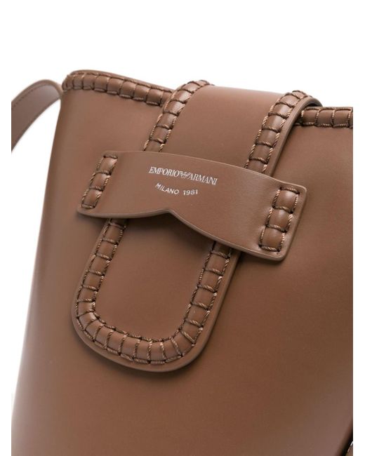 Emporio Armani Brown Leather Bucket Bag