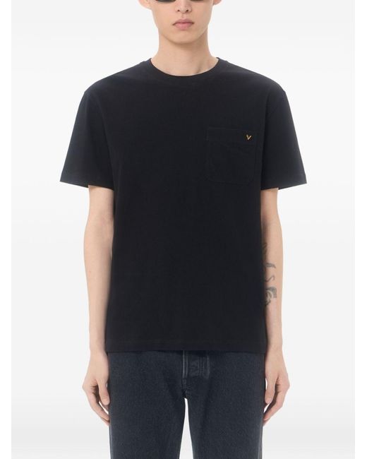 Valentino Black Vgold Cotton T-Shirt for men