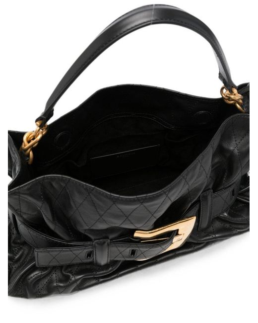 Balmain Black Anthem Medium Leather Tote