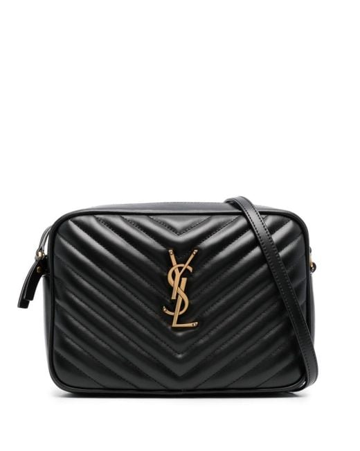 Saint Laurent Black Quilted Lou Crossbody Bag