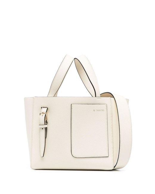Valextra Natural Mini Leather Bucket Bag