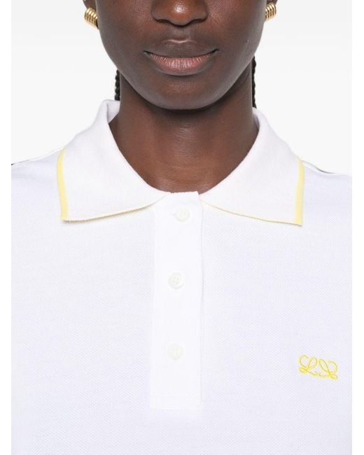 Loewe White Anagram Cotton Polo Shirt