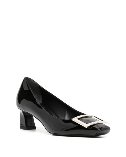 Roger Vivier Black Trompette Leather Pumps
