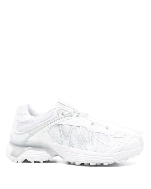 Salomon White Textile Sneakers With Rugged Sole for men