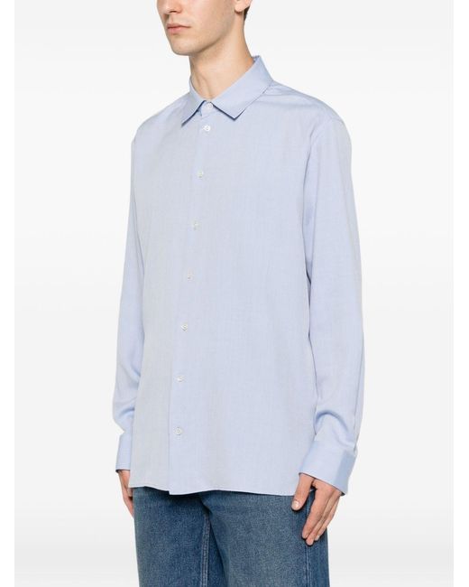 The Row White Paxon Long-Sleeve Button-Up Shirt for men