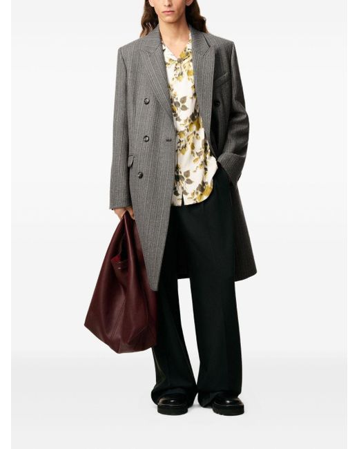 AMI Gray Wool Coat for men