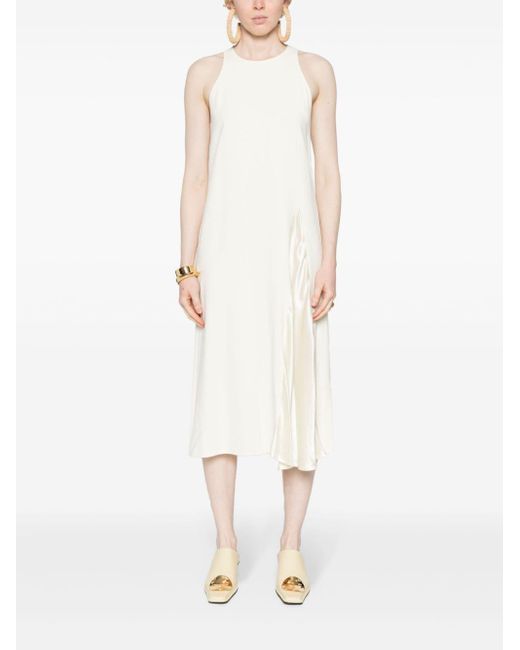 Erika Cavallini Semi Couture White Stretch-design Dress