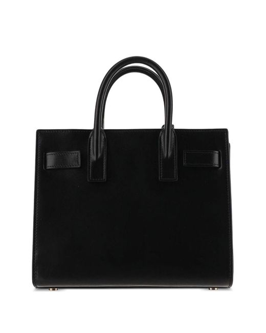 Saint Laurent Black Sac De Jour Nano Leather Handbag