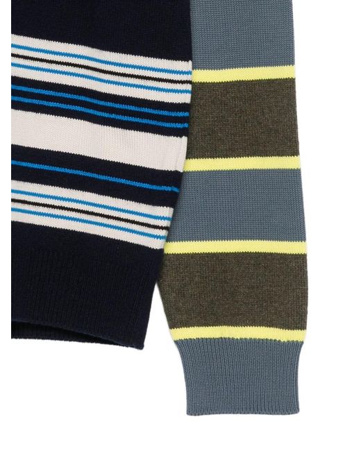 Paul Smith Blue Wool Blend Striped Sweater for men