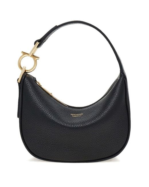 Ferragamo Black Zip Shoulder Bag