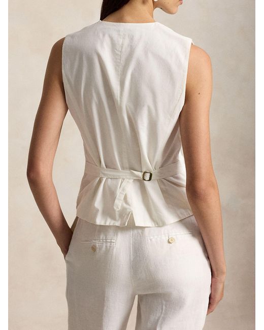 Polo Ralph Lauren White Linen Vest