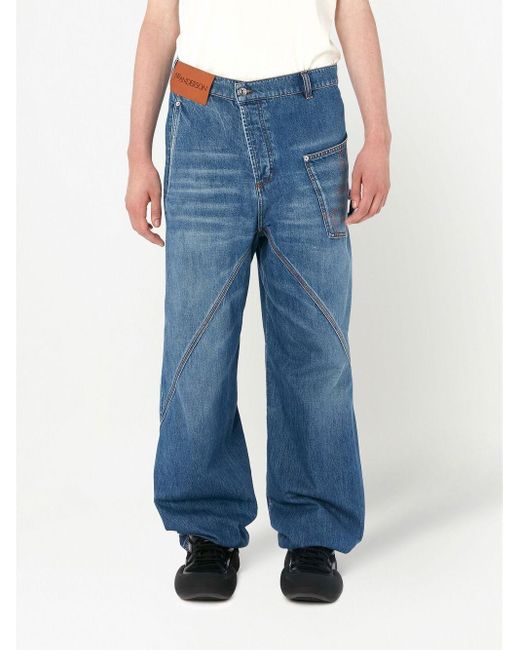 J.W. Anderson Blue Oversized Twisted Wide-leg Jeans- '20s for men