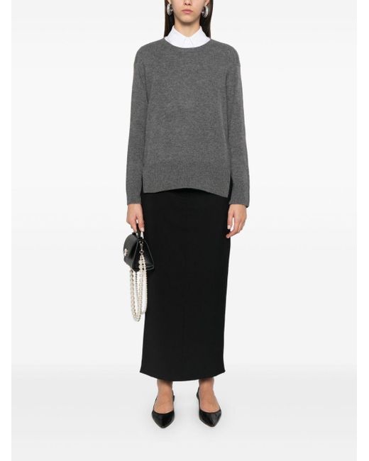 Be You Gray Cashmere Crewneck Sweater