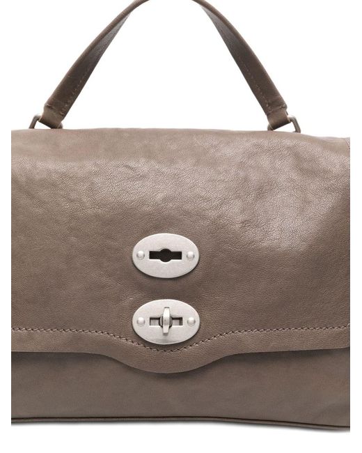 Zanellato Brown Postina Tabacco Baby Leather Handbag