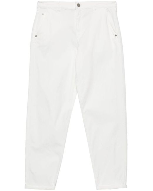 Emporio Armani White Cotton Blend Trousers