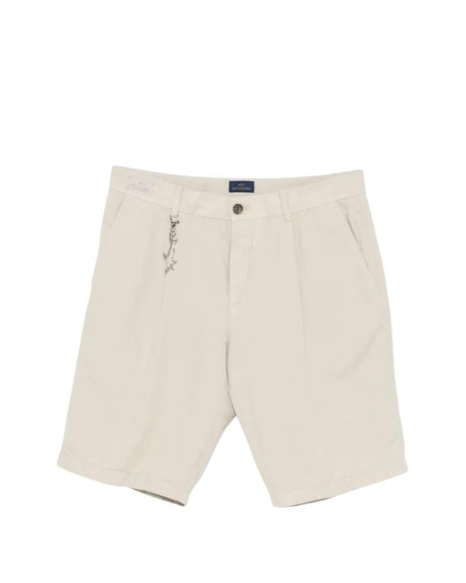 Paul & Shark White Cotton Bermuda Shorts for men
